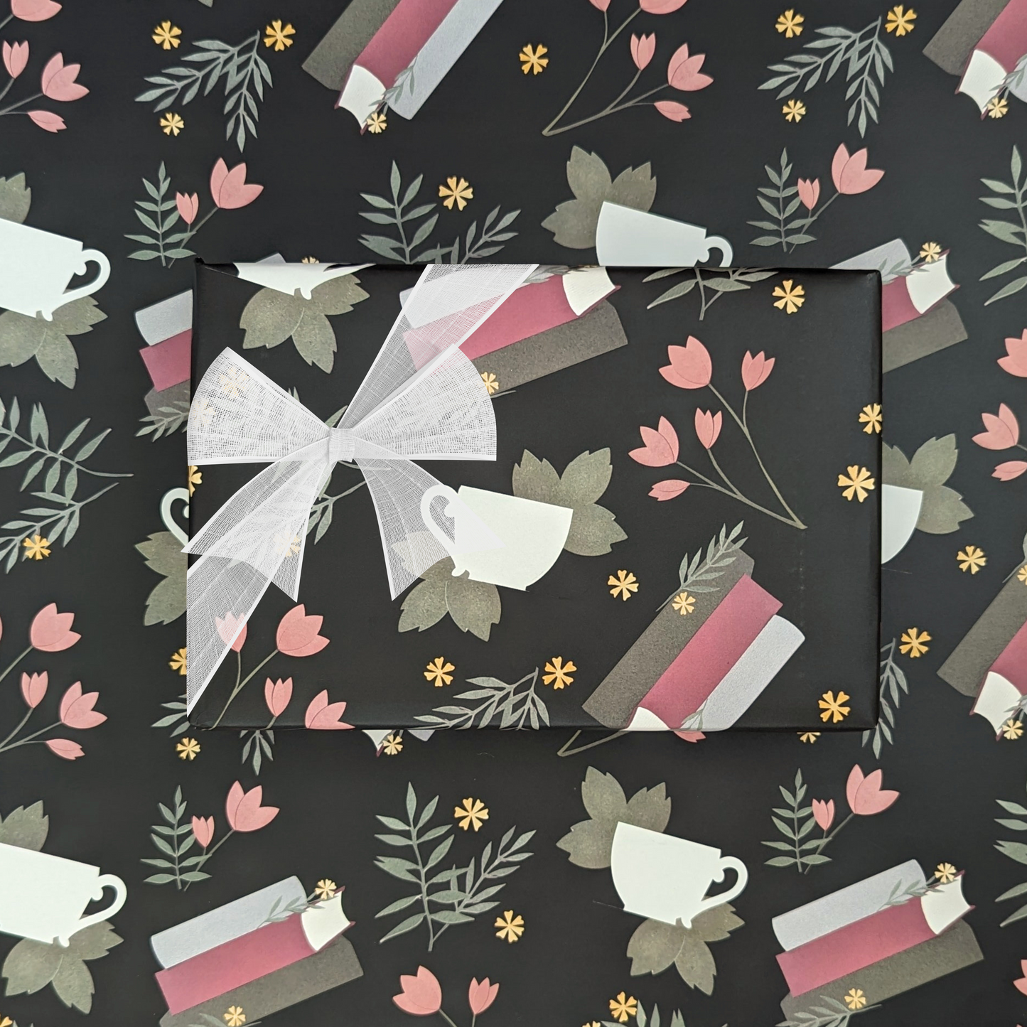 Literary Garden Gift Wrap (Midnight)