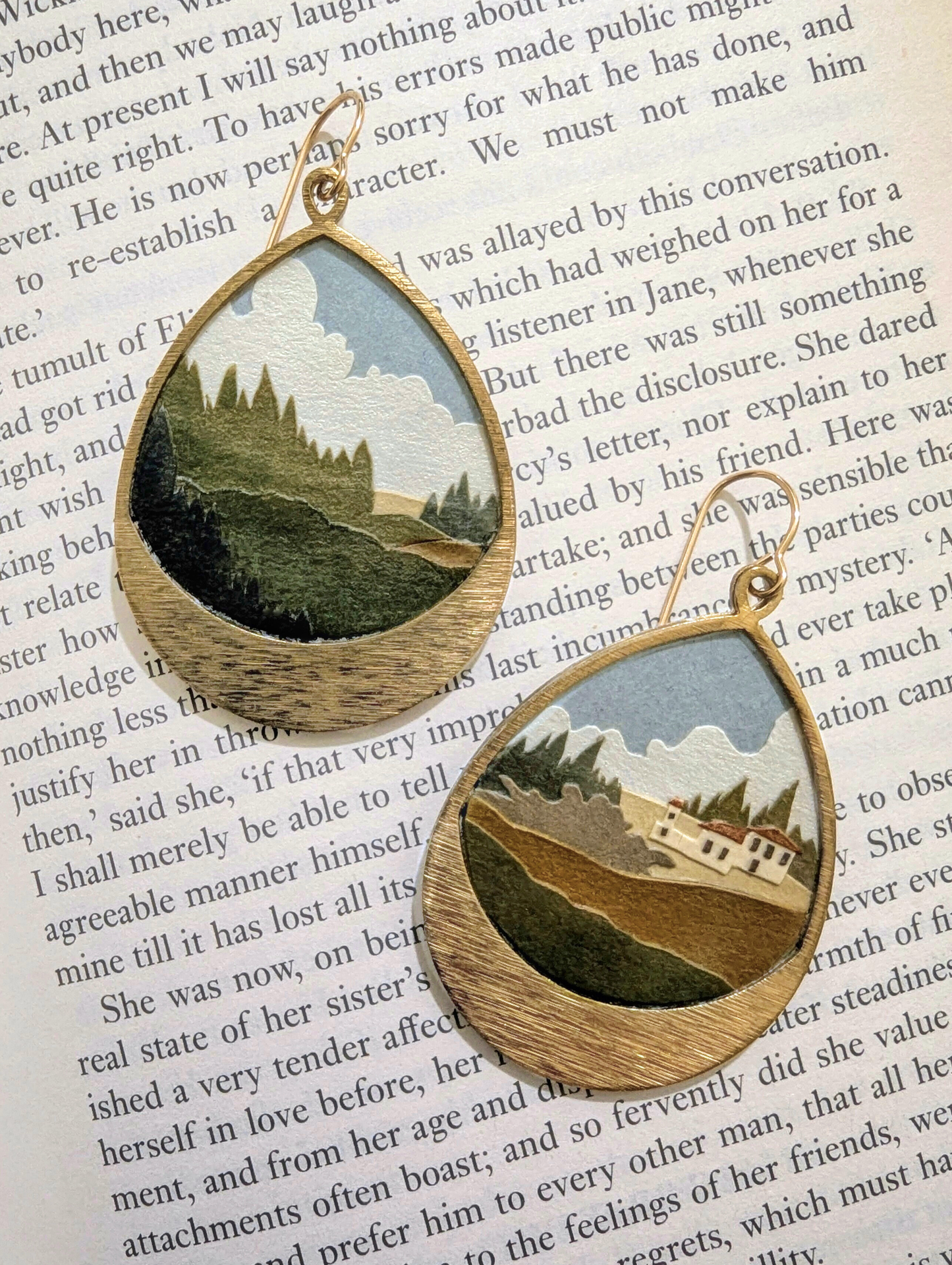 Landscape Cut-Paper Earrings